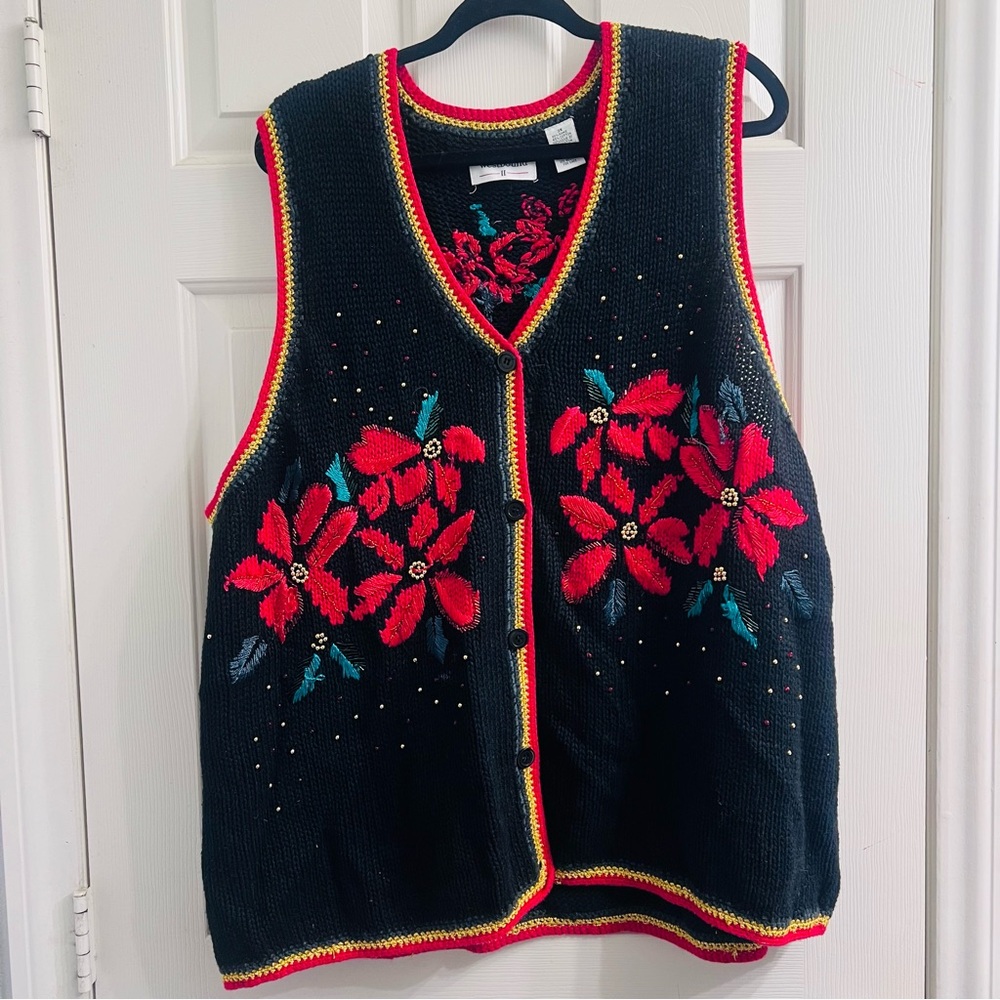 MWestbound II Holiday Vest – 3X – Poinsettia Magic